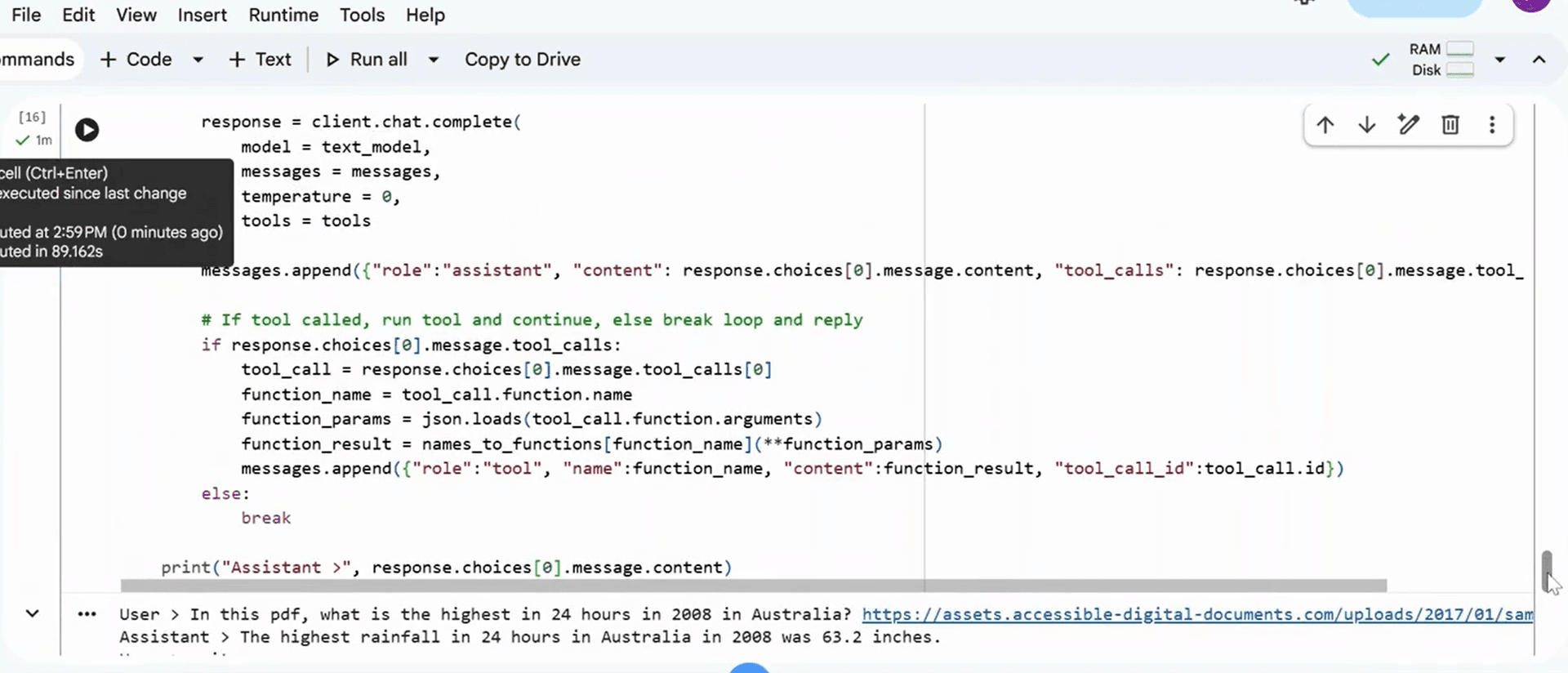 Mistral API code showing DIY integration complexity - build everything yourself